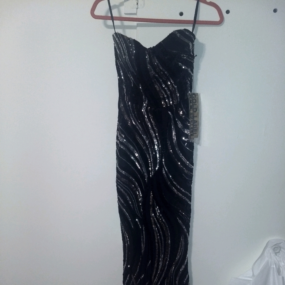 Wow Couture black strapless mermaid gown